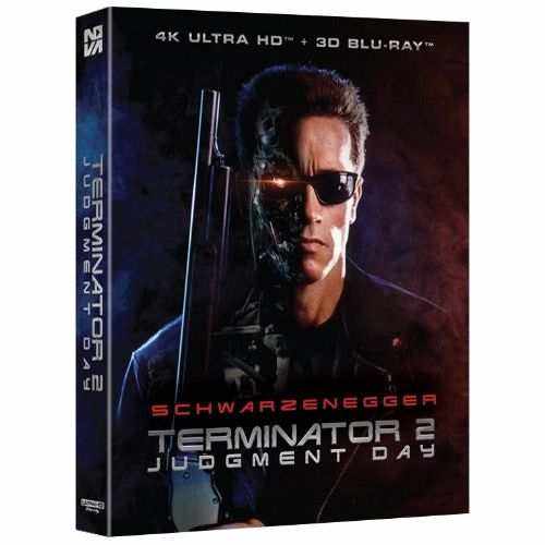 Terminator 2 Judgment Day 4K UHD and 3D Blu-ray full slip edition featuring Arnold Schwarzenegger on cover