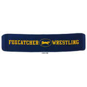 Foxcatcher Deluxe Box wrestling-themed blue sports towel with yellow text and logo