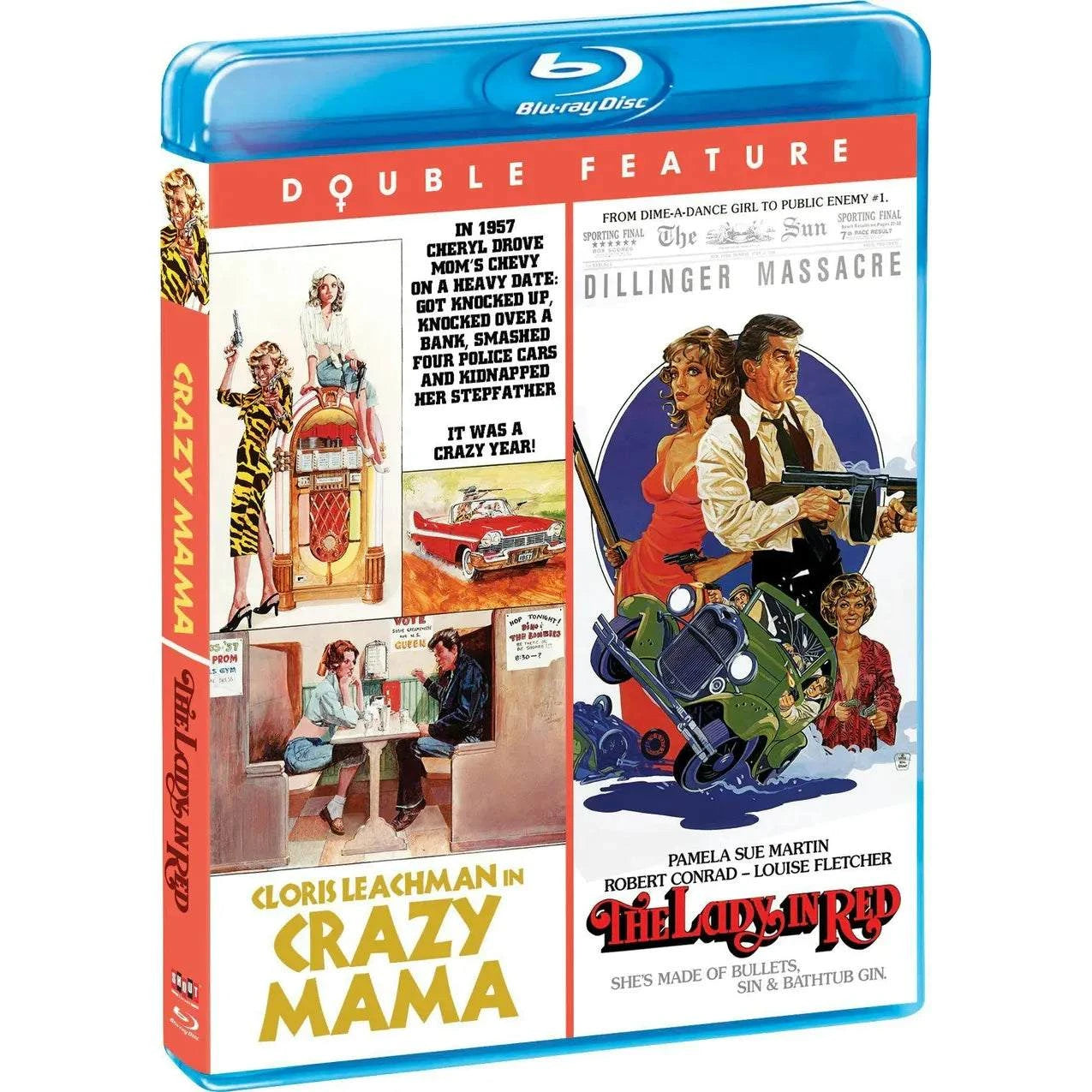 Crazy Mama and The Lady In Red Blu-Ray double feature pre-order cover art