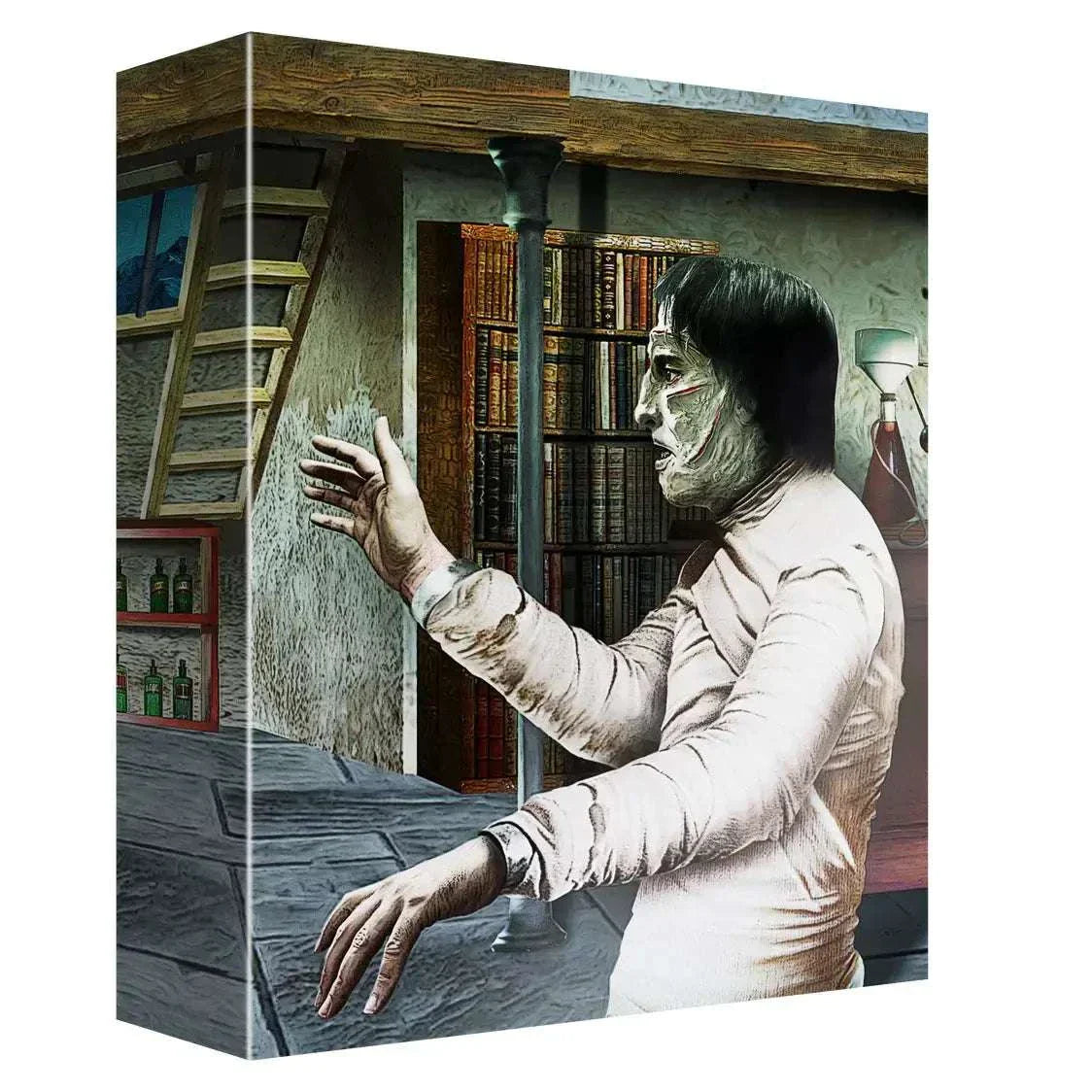 The Curse of Frankenstein limited collectors edition 4K Ultra HD and Blu-Ray box set featuring classic Hammer Films artwork of Frankenstein's monster