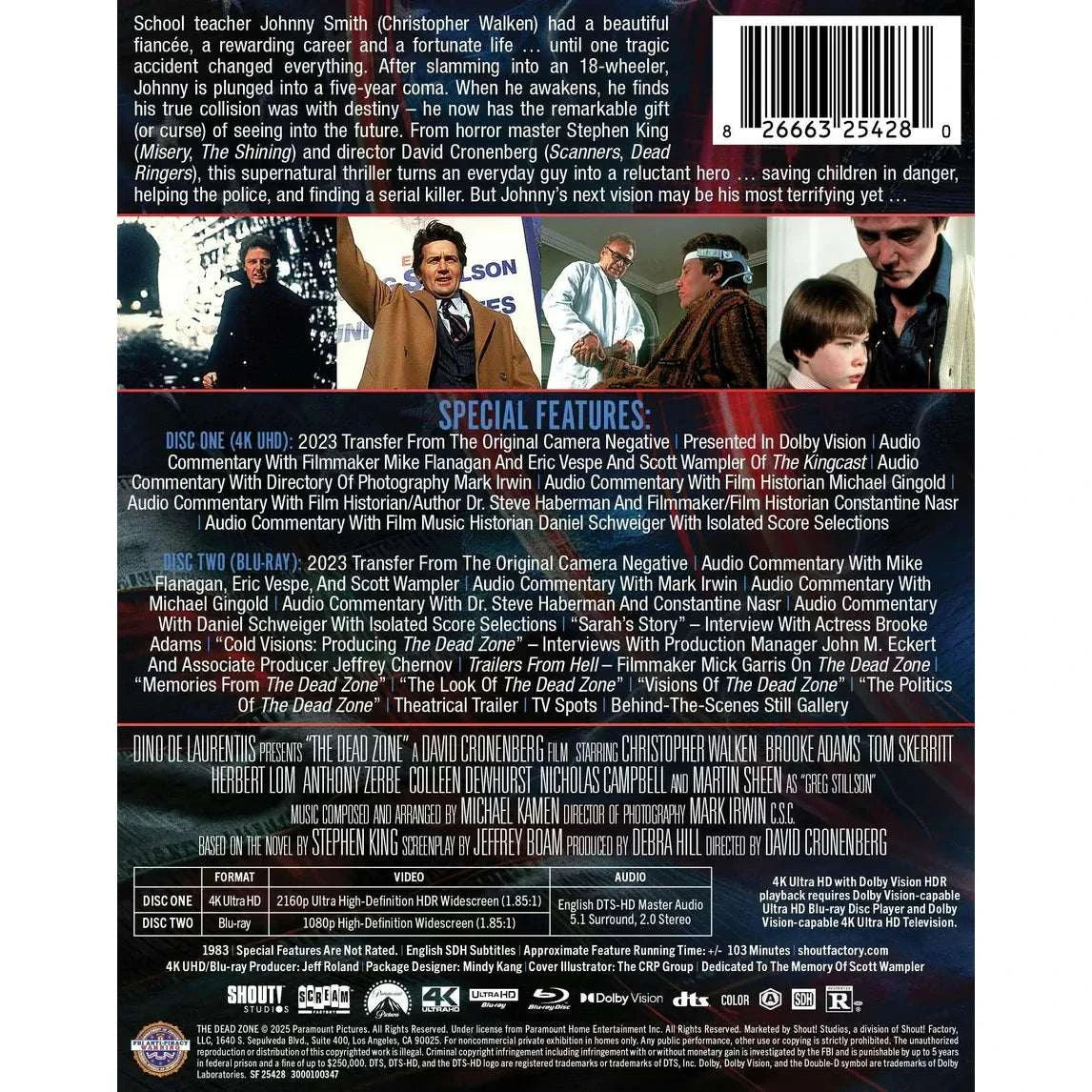 The Dead Zone Limited Edition Steelbook 4K UHD and Blu-Ray pre-order with special features and exclusive content from Scream Factory