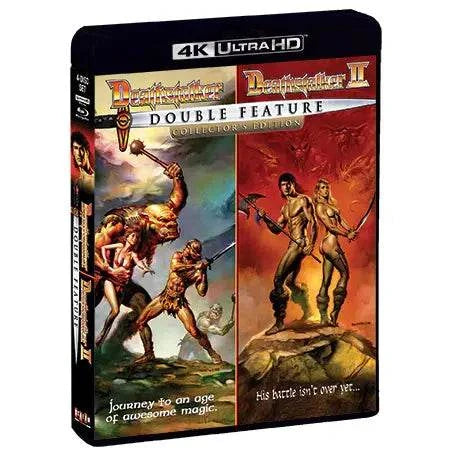 Deathstalker and Deathstalker II double feature 4K UHD and Blu-ray collector's edition with limited slipcover showcasing fantasy warrior artwork