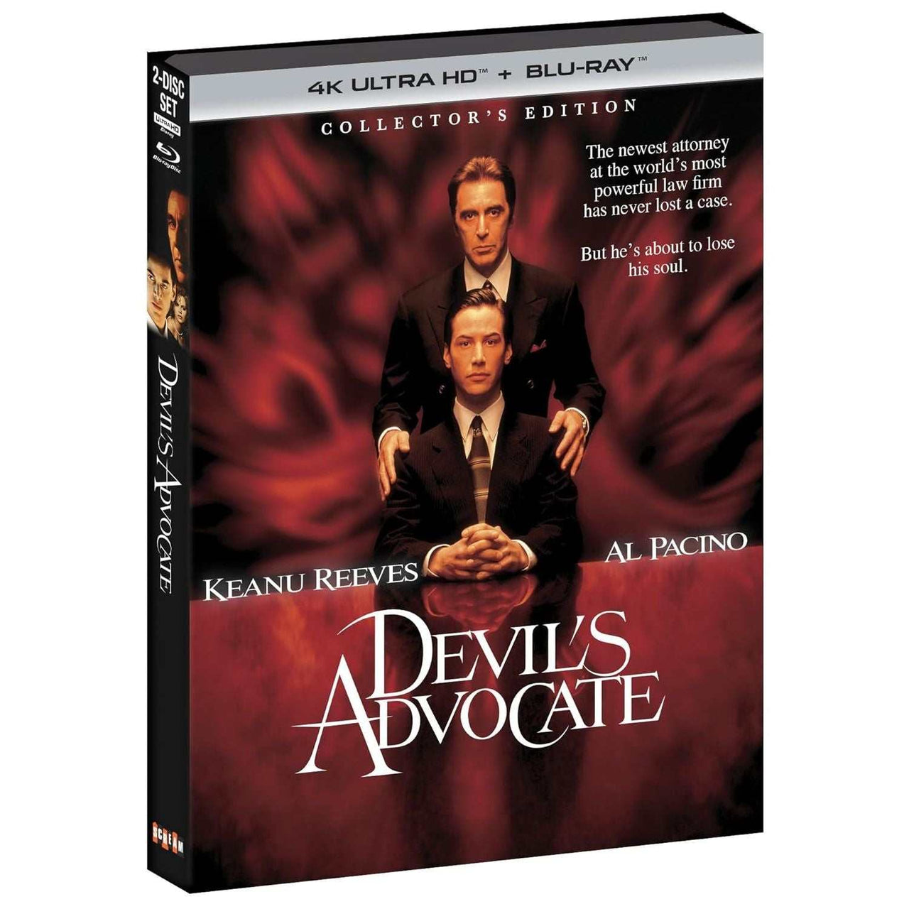 The Devil's Advocate 1997 Collector's Edition 4K UHD Blu-ray with Keanu Reeves and Al Pacino slipcover