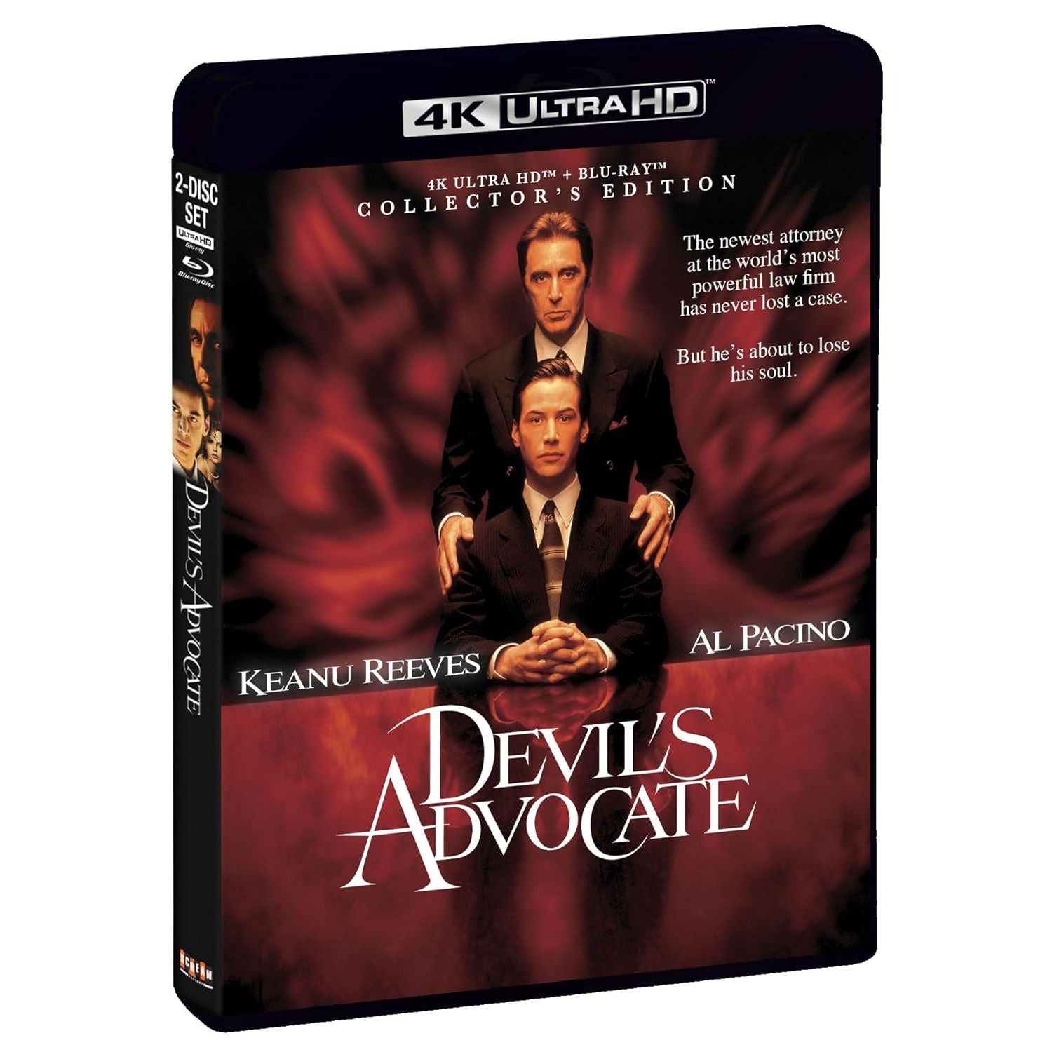 The Devil's Advocate 1997 Collector's Edition 4K UHD Blu-ray with slipcover featuring Keanu Reeves and Al Pacino