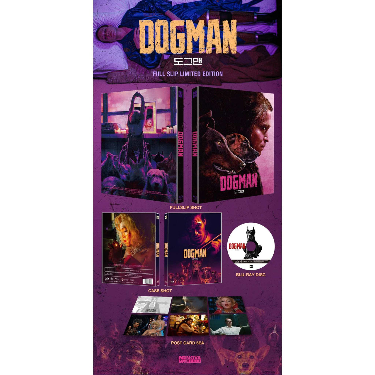 DogMan Blu-Ray Limited Edition with Full Slip and Post Cards set featuring crime drama film by Luc Besson.