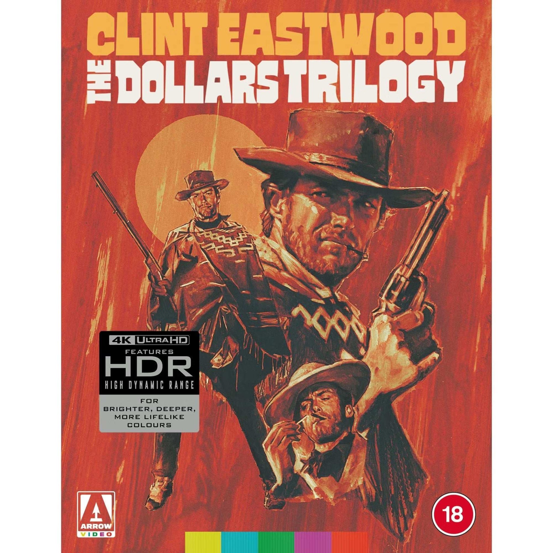 The Dollars Trilogy Limited Edition 4K UHD Blu-Ray box set with extras by Arrow Films UK
