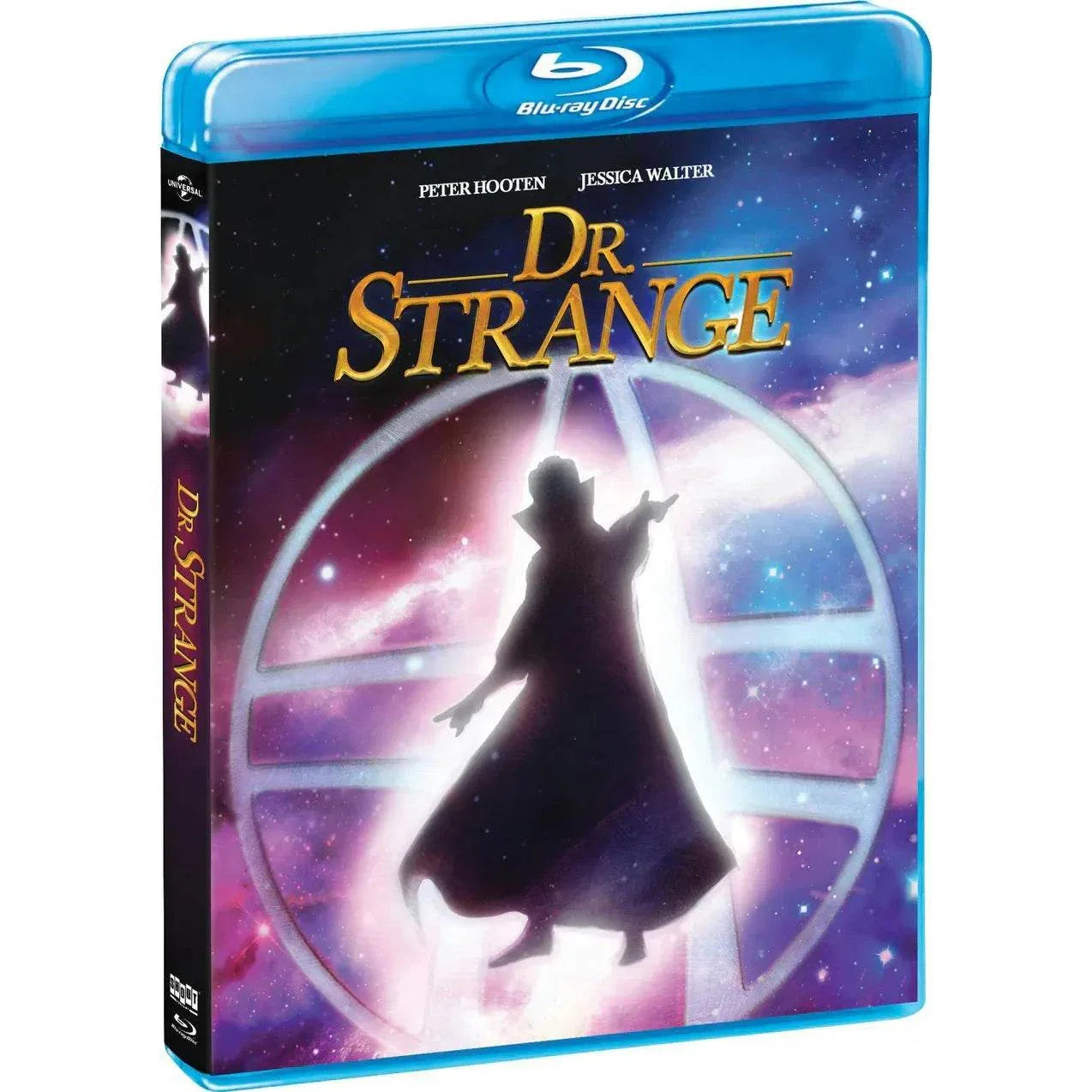 Dr. Strange 1978 Blu-Ray pre-order cover featuring sorcerers and supernatural battle titled The Warrior And The Sorceress