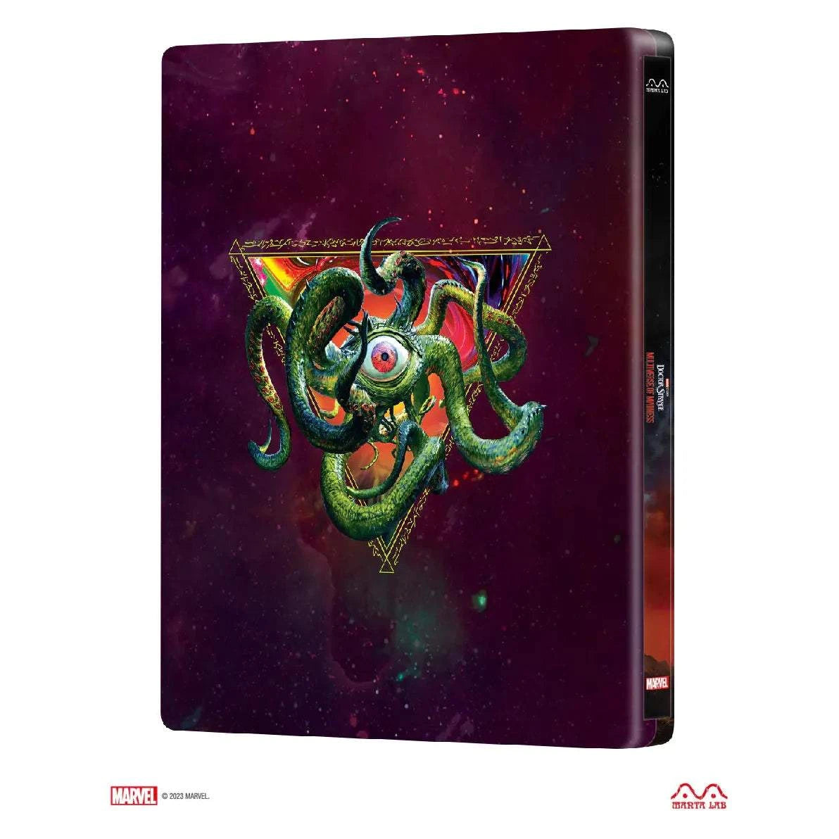Doctor Strange in the Multiverse collectible discless steelbook with lenticular full slip and embossed design featuring tentacled eye creature.