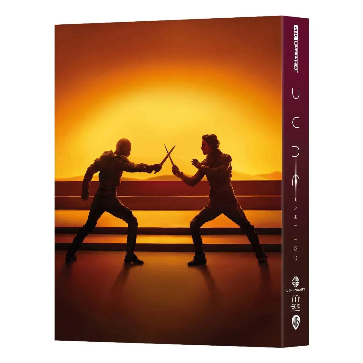 Dune: Part Two 4K UHD and Blu-Ray steelbook with exclusive full slip, numbered edition featuring duel scene artwork.