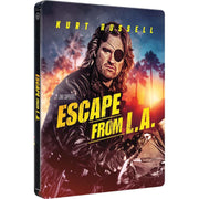 Escape From L.A. 30th Anniversary Steelbook 4K UHD Blu-ray with John Carpenter and Kurt Russell.