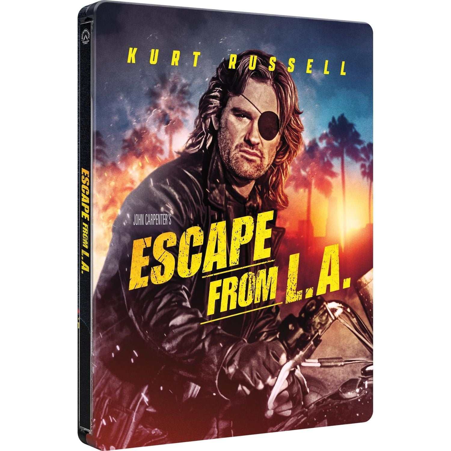 Escape From L.A. 30th Anniversary Steelbook 4K UHD Blu-ray with John Carpenter and Kurt Russell.