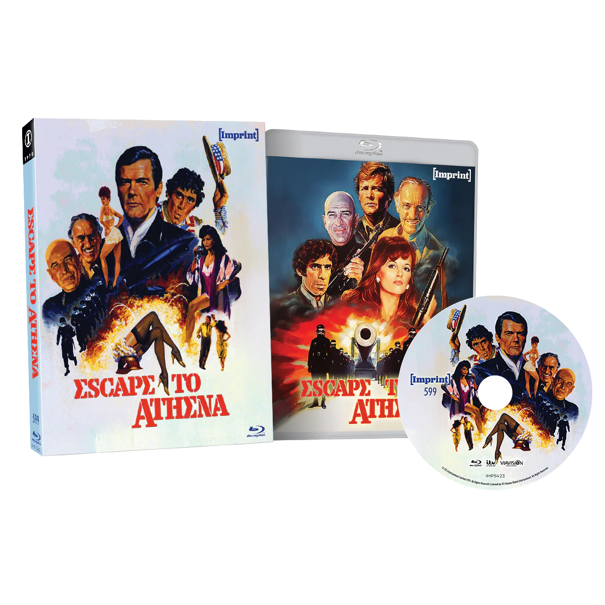 Escape to Athena 1979 limited edition Blu-Ray with slipcover pre-order cover image