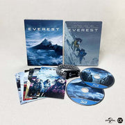 Everest Blu-Ray limited edition steelbook with 3D disc, full slip case, survival bracelet, and movie stills cards