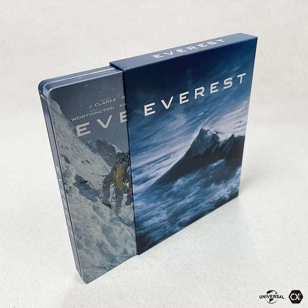 Everest Blu-Ray limited edition steelbook with full slip cover and extras showing mountain cover art