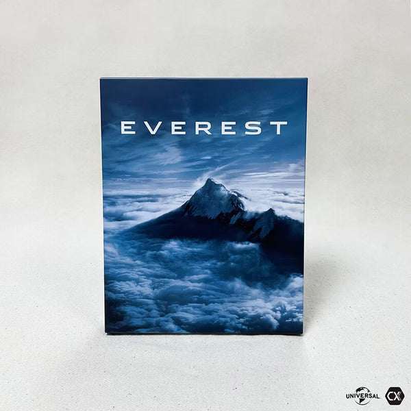 Everest Blu-Ray limited edition steelbook with full slip, 3D disc, and hiking gear survival bracelet packaging