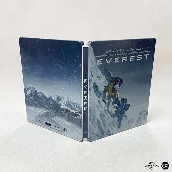 Everest Blu-Ray steelbook with 3D and full slip matte finish featuring mountain climbing artwork