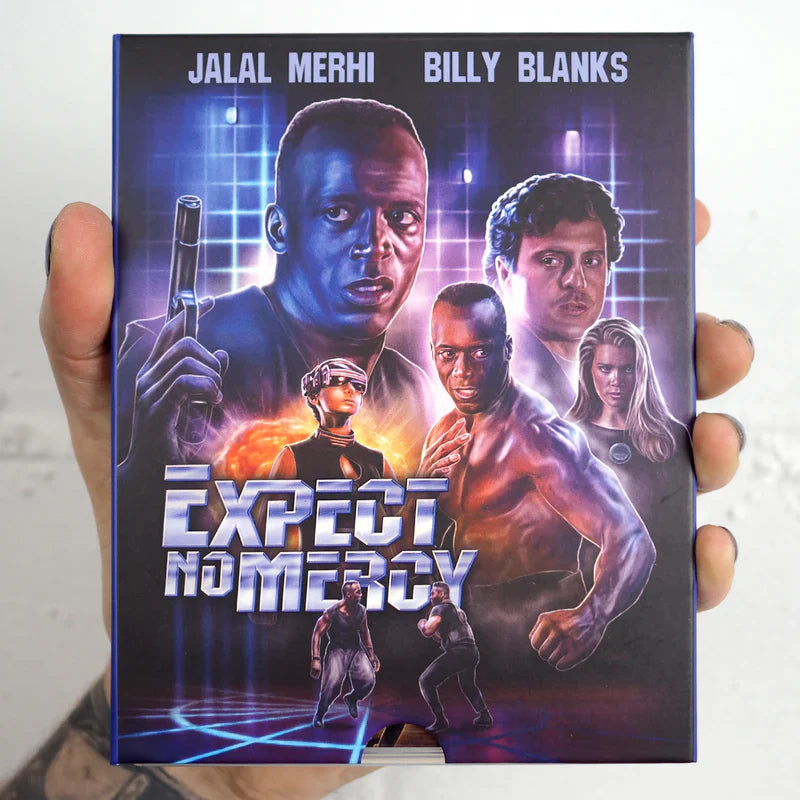 Vinergar Syndrome Archive Expect No Mercy Blu-Ray with Slipcover featuring martial arts action and virtual reality themes.