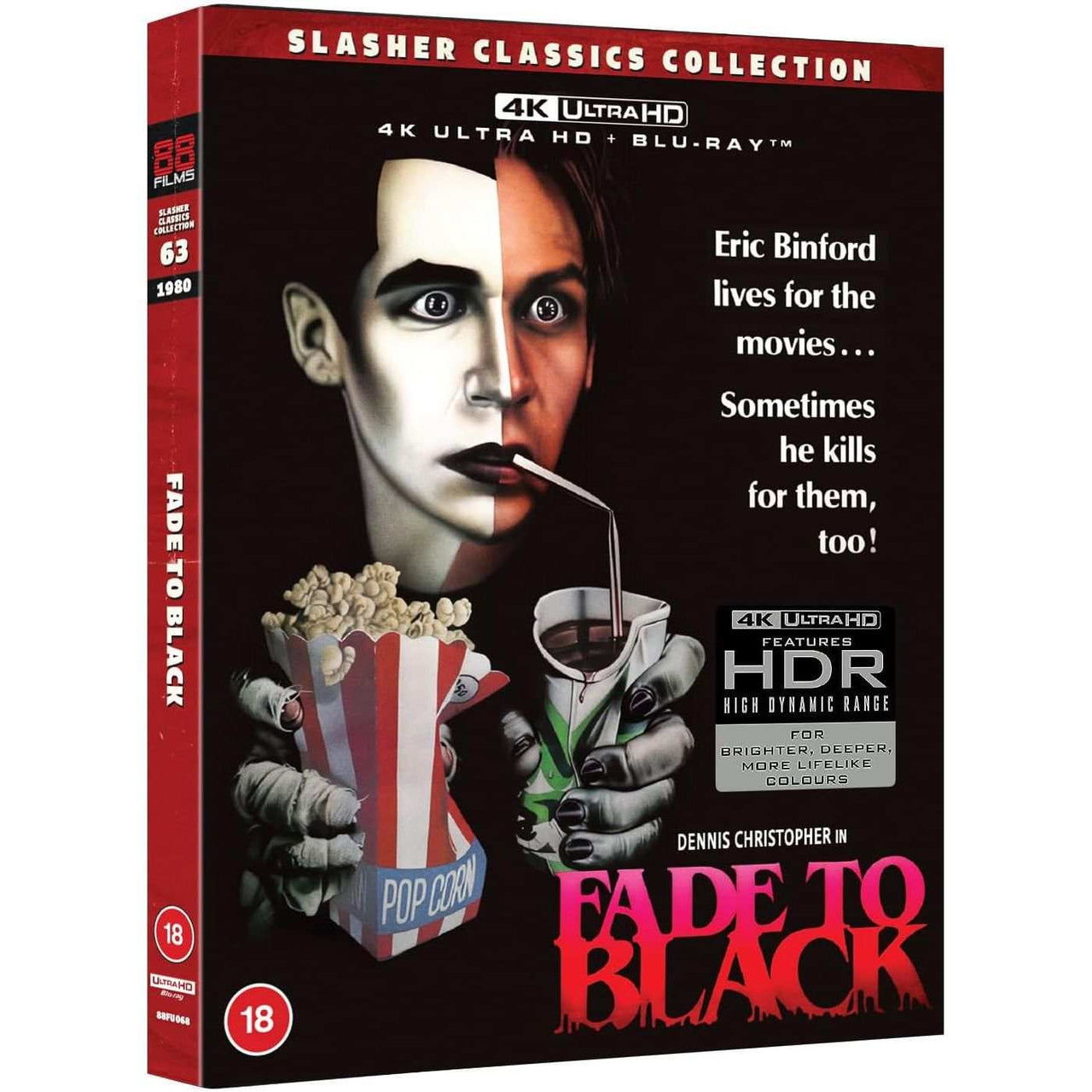 Fade To Black 4K UHD and Blu-Ray slipcover edition horror slasher film with HDR and bonus features