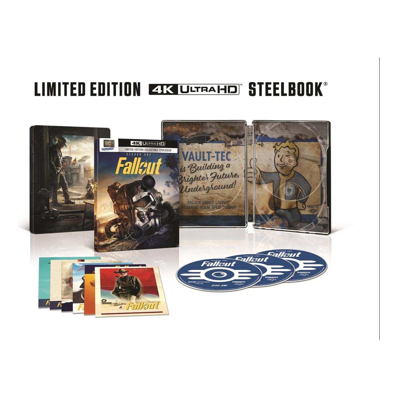 Limited Edition Fallout Season 1 4K Ultra HD Steelbook with special features and artwork.