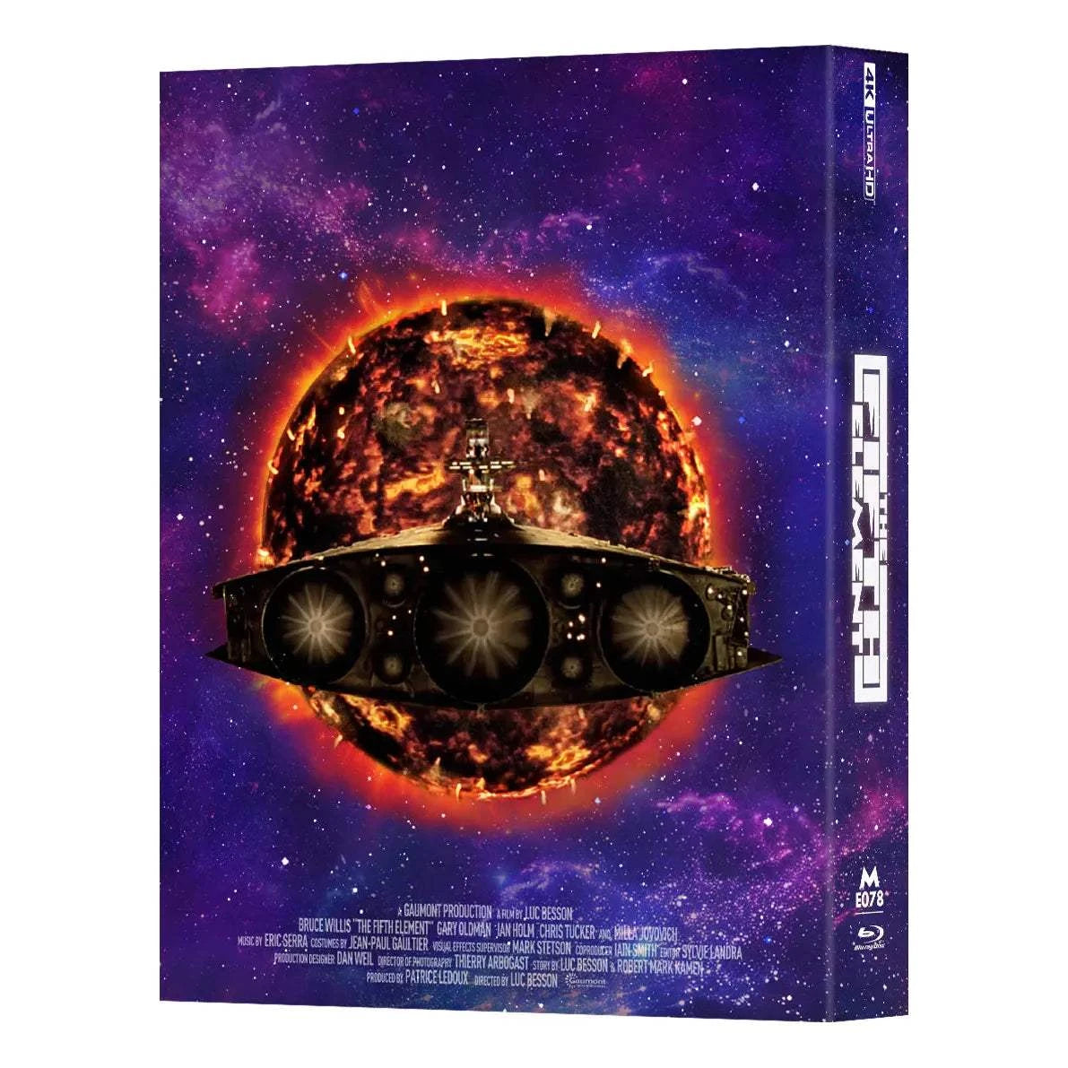 The Fifth Element 4K UHD and Blu-Ray steelbook with double lenticular full slip and space-themed cover design