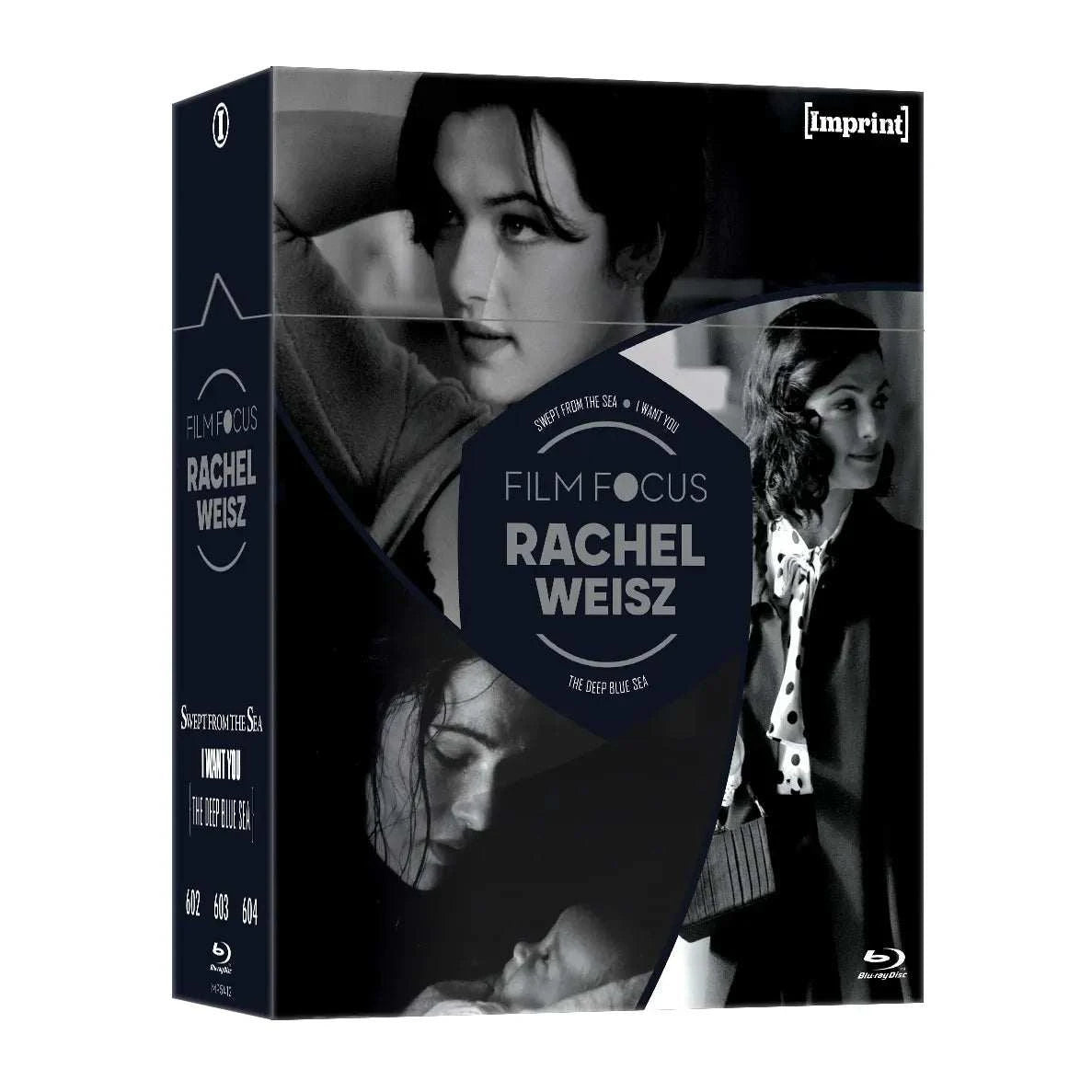 Limited Edition 3-Disc Blu-ray Hardbox of Rachel Weisz films from 1997 to 2011, including Swept from the Sea, I Want You, and The Deep Blue Sea