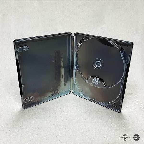 First Man 4K UHD steelbook open case with disc holders and interior moon landing artwork