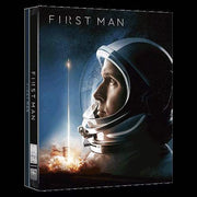 First Man 4K UHD limited edition steelbook with astronaut cover art and rocket launch background