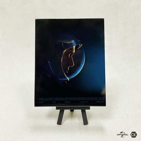 First Man 4K UHD limited edition steelbook with embossed full slip and extras on display stand