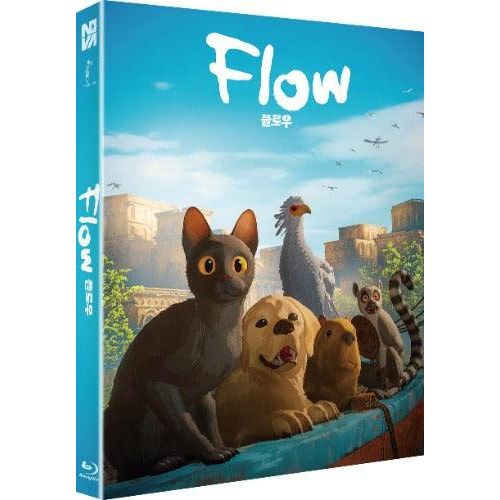 Flow Blu-Ray limited edition full slip cover featuring animated cat and animal characters in a flood setting