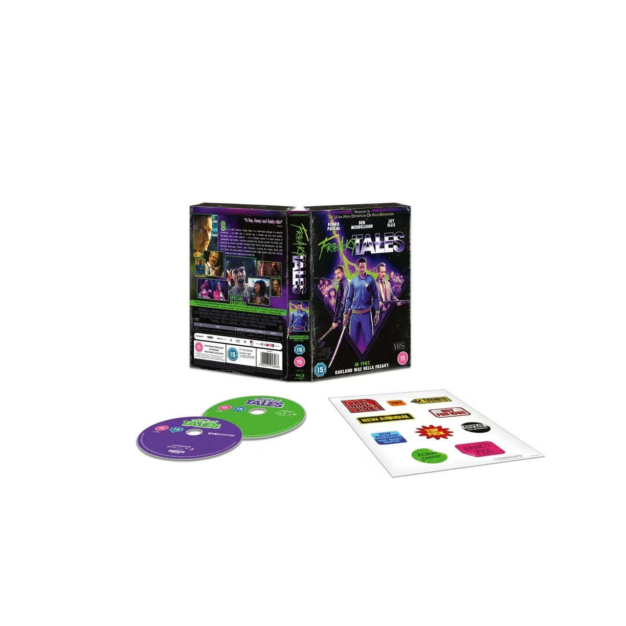 Freaky Tales UK Limited Collectors Edition 4K Ultra HD and Blu-Ray set with bonus stickers and colorful cover art