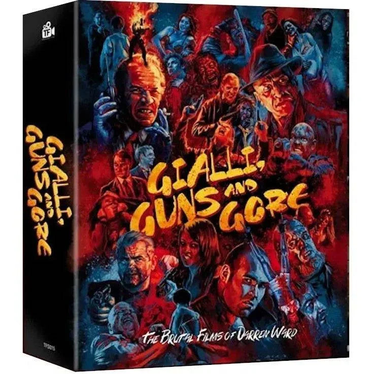 Gialli, Guns & Gore 3-disc Blu-ray box set featuring Darren Ward films with illustrated booklet and exclusive artwork