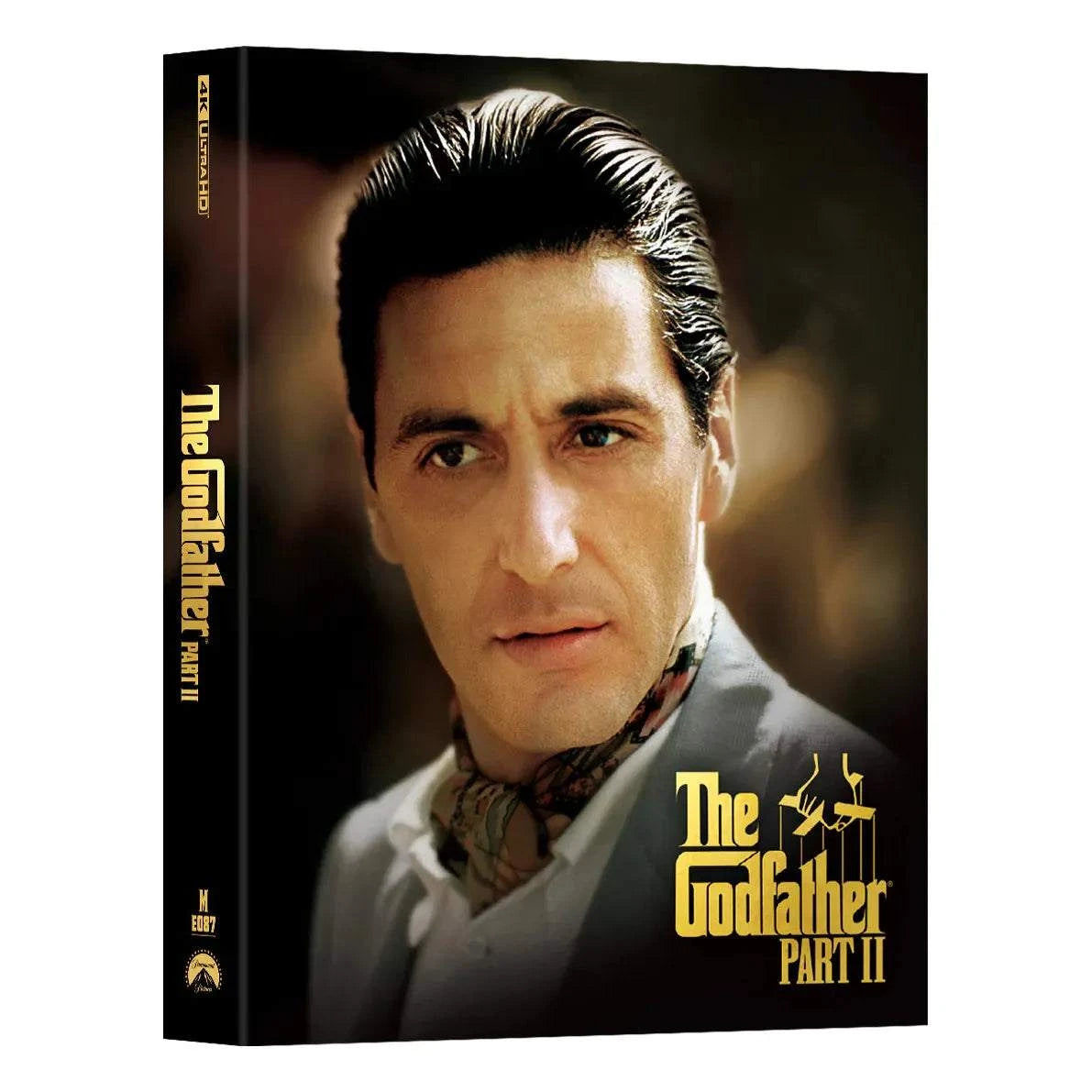 The Godfather Part II Steelbook 4K UHD and Blu-ray with exclusive glossy finish and debossed title, limited edition pre-order.