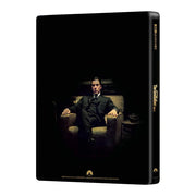 The Godfather Part II Steelbook 4K UHD Blu-Ray full slip edition featuring Michael Corleone on a black glossy cover by Manta Lab