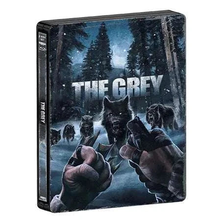 The Grey 4K UHD Blu-Ray limited edition steelbook with wolf pack and snowy wilderness artwork
