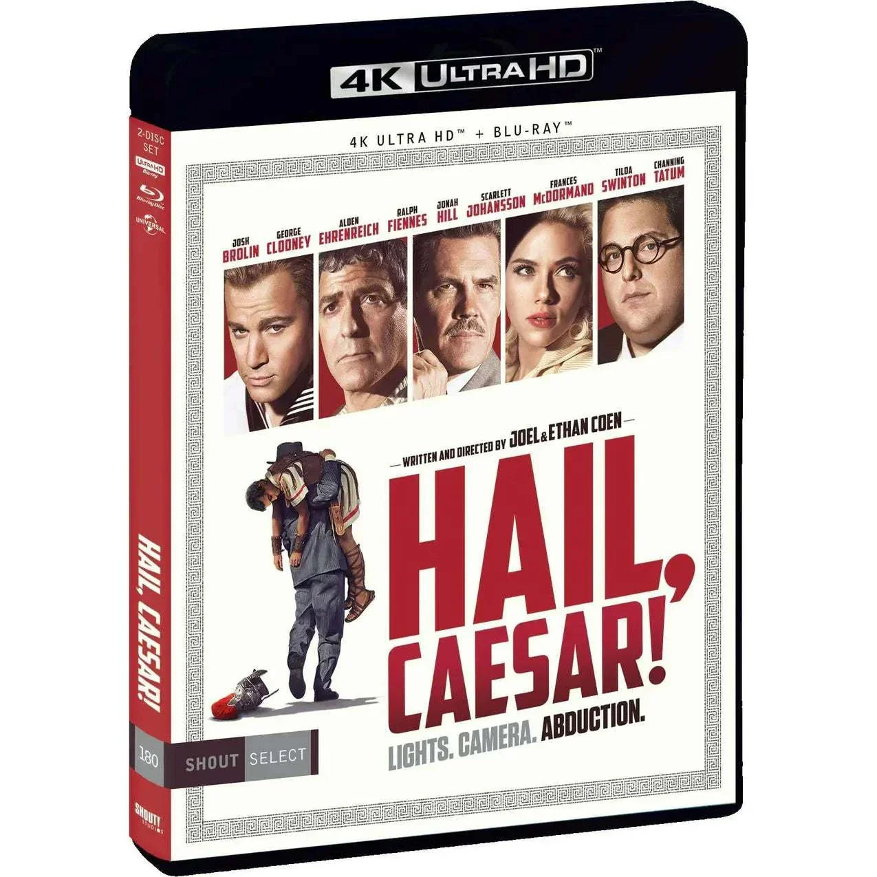 Hail Caesar 4K UHD Blu-ray movie cover with cast portraits and title text