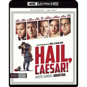 Hail Caesar 4K UHD Blu-ray movie cover with cast portraits and title
