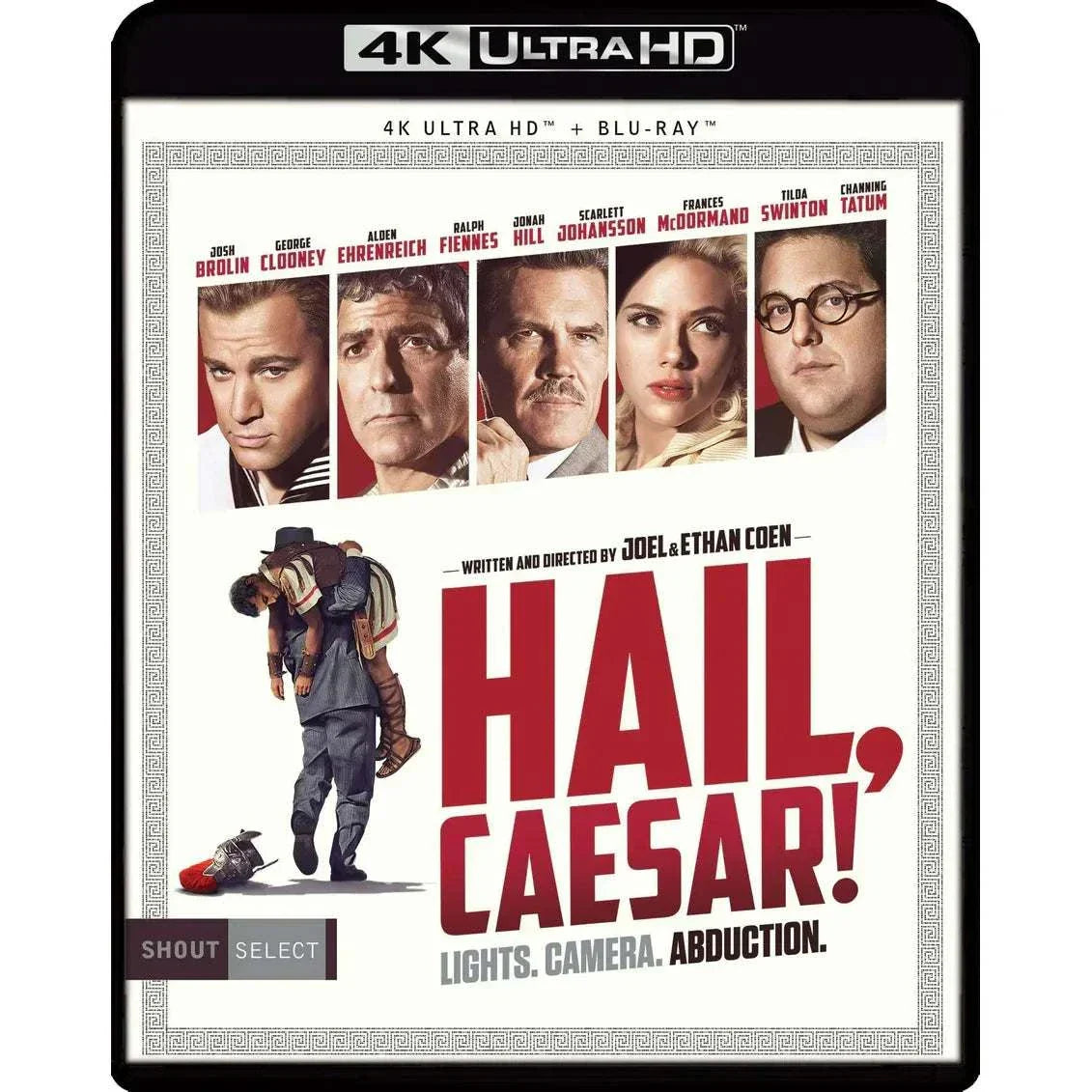 Hail Caesar 4K UHD Blu-ray movie cover with cast portraits and title