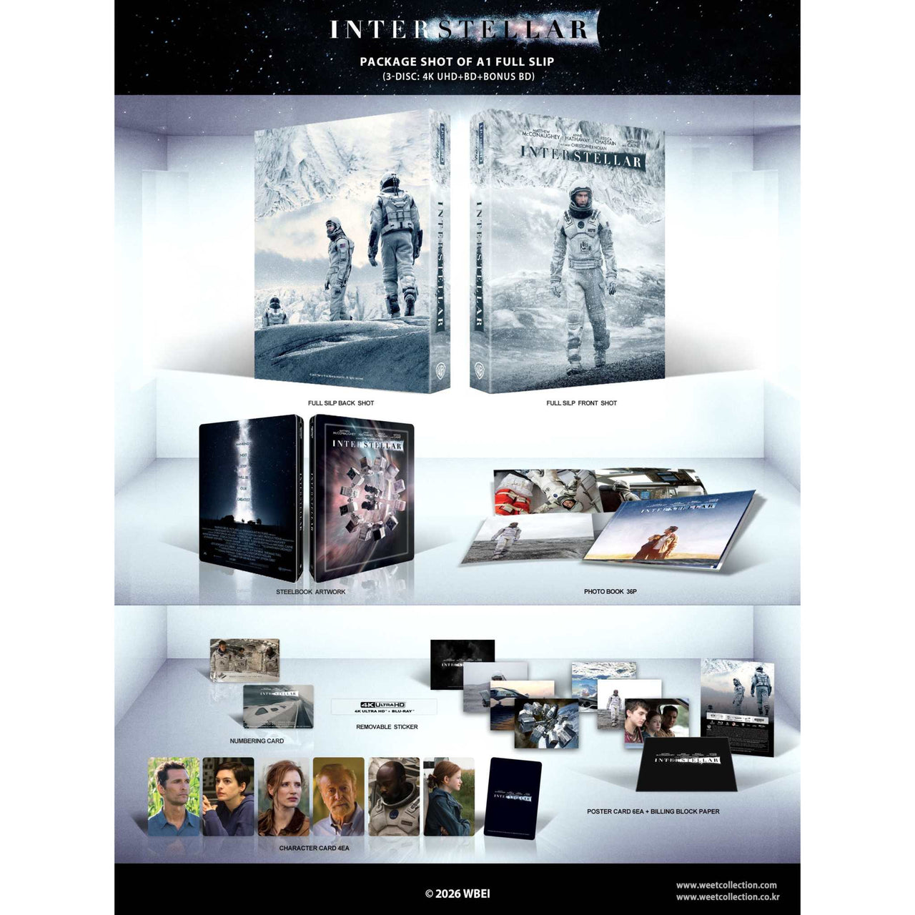 Interstellar Steelbook A1 Full Slip 4K UHD Blu-Ray preorder version with exclusive packaging