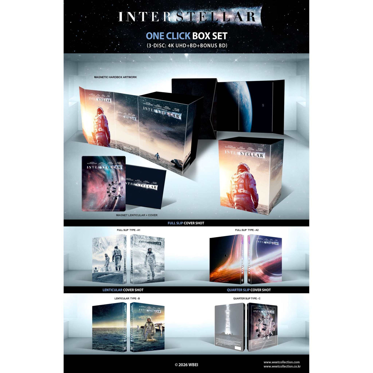Interstellar Steelbook 4K UHD and Blu-Ray WeET Collection Exclusive No. 31 pre-order packaging