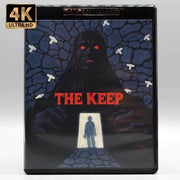 The Keep 4K UHD movie limited edition hardcase with red text and dark ominous figure on cover