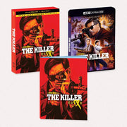 The Killer 4K UHD deluxe limited edition set with bold red and action-packed cover art featuring John Woo's classic Hong Kong cinema film