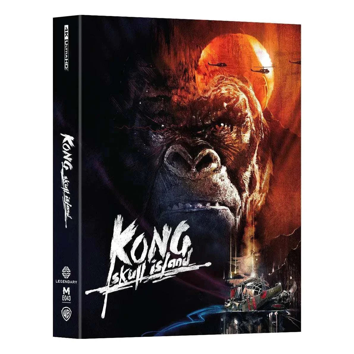 Kong: Skull Island 4K UHD and Blu-Ray steelbook edition with glossy finish and exclusive packaging.
