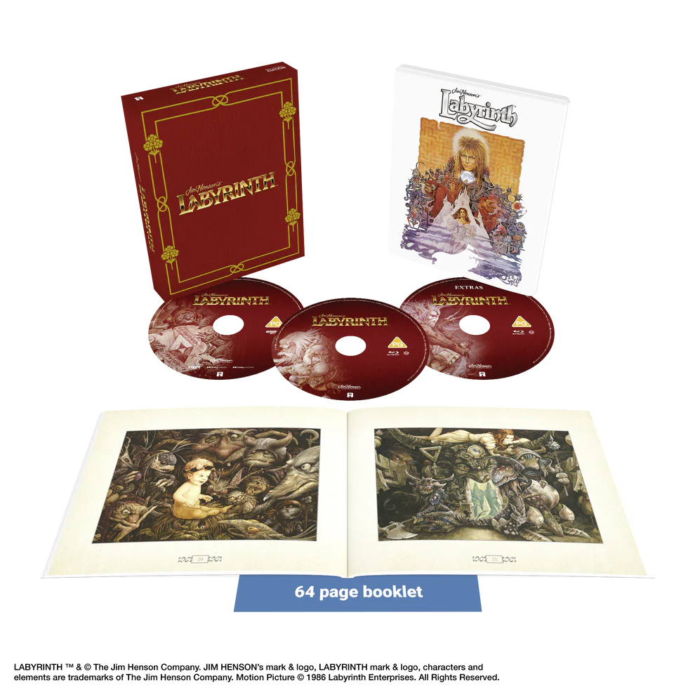 Labyrinth Limited Collectors Edition 4K UHD Blu-Ray Steelbook with slipcase and 64-page art book