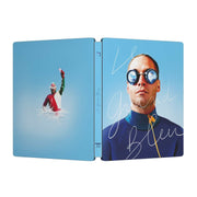 The Big Blue limited edition steelbook 4K UHD and Blu-Ray cover featuring a diver with reflective goggles and stylized title text
