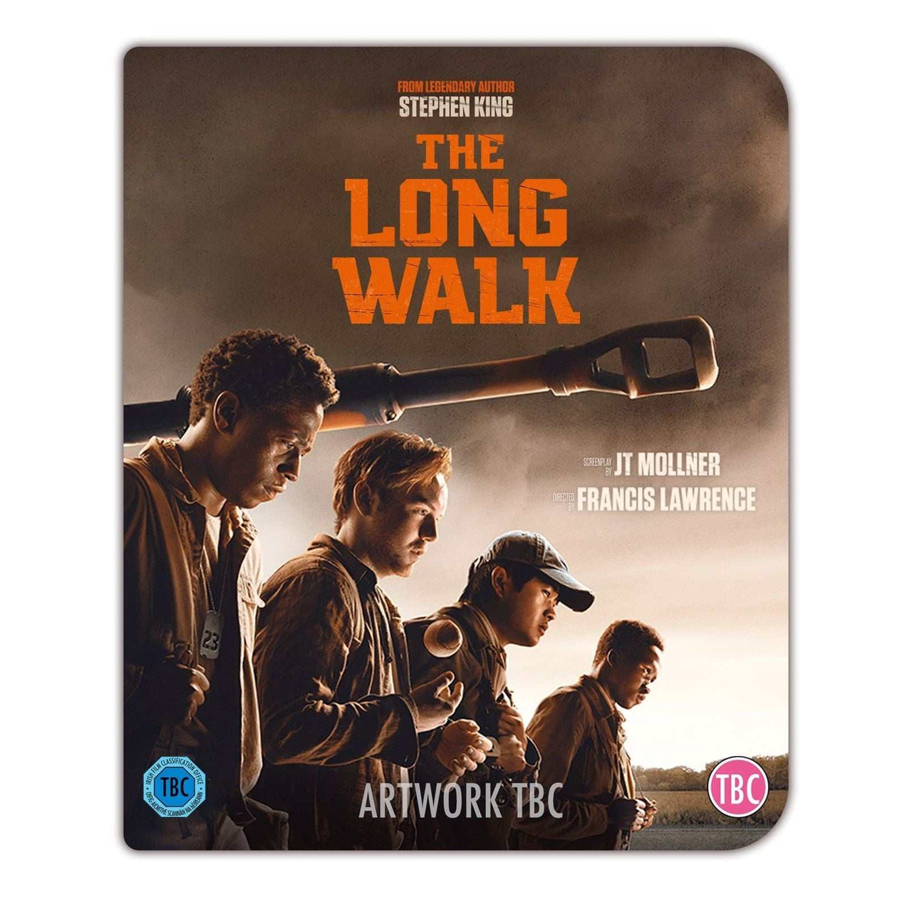 The Long Walk Limited Edition Steelbook 4K Ultra HD and Blu-Ray region free movie cover with characters walking under dramatic sky