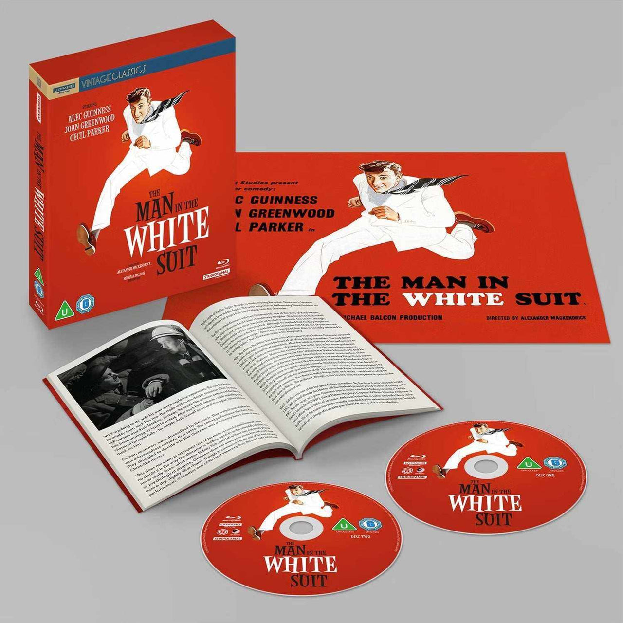 The Man In The White Suit Limited Collectors Edition 4K Ultra HD and Blu-Ray set with booklet and poster, region free Region B