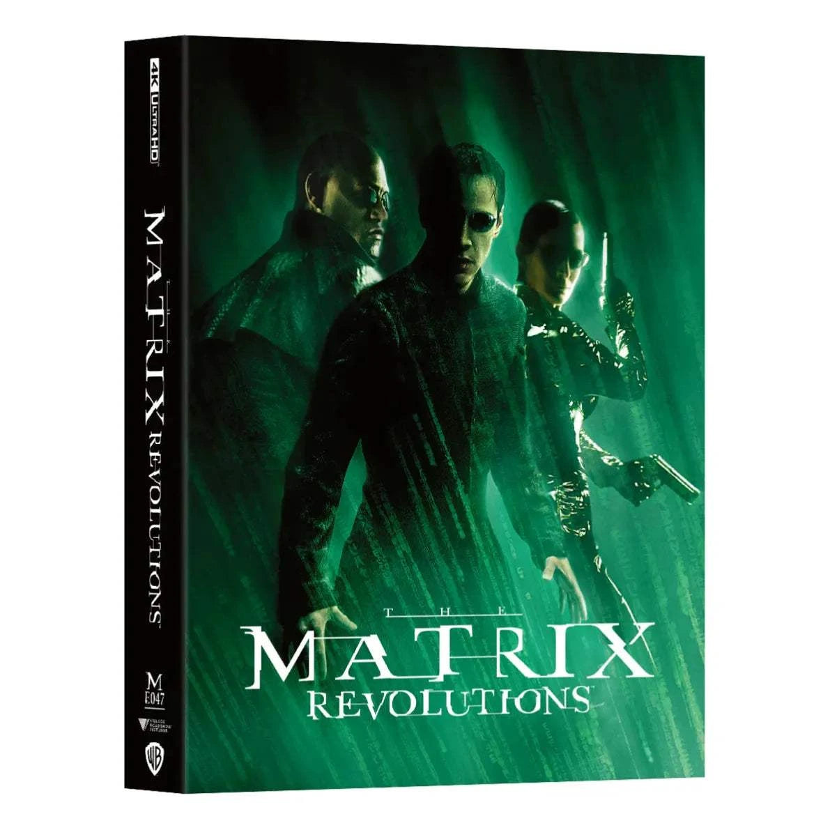 The Matrix Revolutions 4K UHD Blu-Ray steelbook with lenticular full slip and embossed glossy finish featuring key characters on the cover