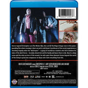Meatcleaver Massacre Blu-Ray pre-order cover featuring horror legend Christopher Lee, releasing 06/09/26