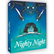 Nighty Night Blu-Ray with limited edition slipcover featuring horror anthology artwork and neon mid-80s aesthetic