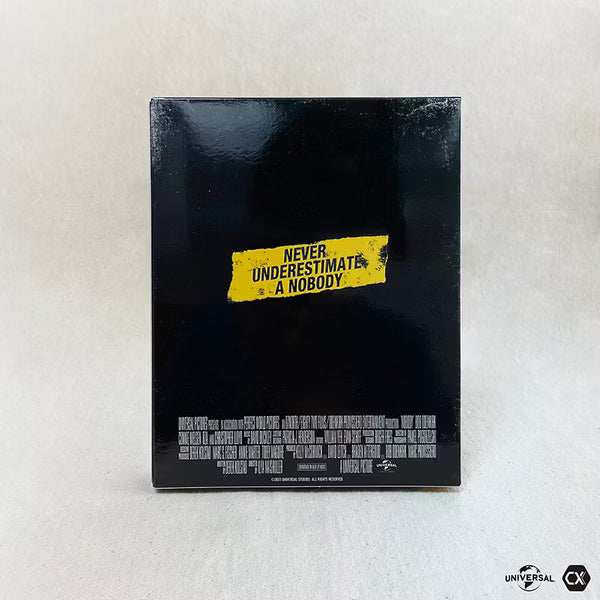 Nobody 4K UHD limited edition full slip steelbook with embossed glossy cover and exclusive booklet